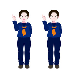 指摘するセーラー服の女学生