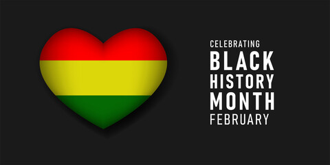 Black history month celebrate holiday concept template for background, banner, card, poster