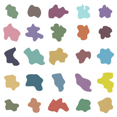 A set of 25 vector curves of figures of unsaturated tones