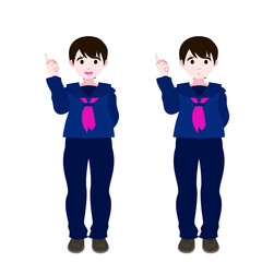 Fototapeta premium 指摘するセーラー服の女学生