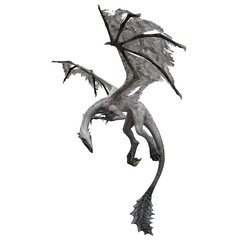Fantasy flying dragon isolated on white 3d illustration