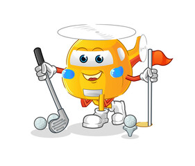 helicopter playing golf vector. cartoon character