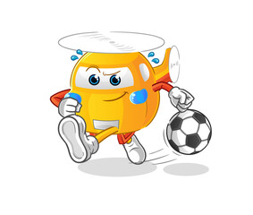 helicopter kicking the ball cartoon. cartoon mascot vector