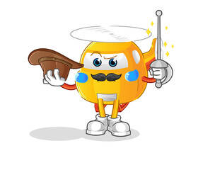 Obraz premium helicopter fencer character. cartoon mascot vector