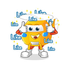 helicopter give lots of likes. cartoon vector