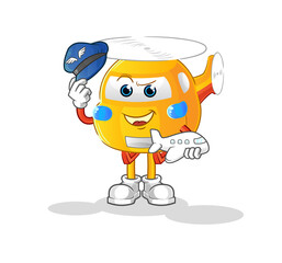 helicopter pilot mascot. cartoon vector