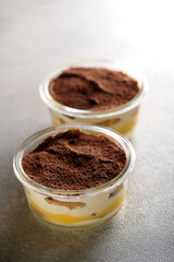Tiramisu. Dessert with cream for breakfast. High quality photo
