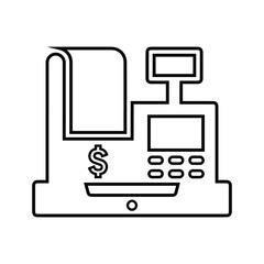 Payment, shop, counter outline icon. Line art vector.