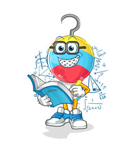 fishing bait head cartoon geek. cartoon mascot vector
