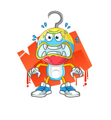 fishing bait head cartoon monster vector. cartoon character