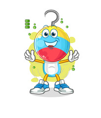 fishing bait head cartoon full battery character. cartoon mascot vector