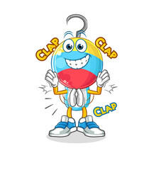 fishing bait head cartoon applause illustration. character vector