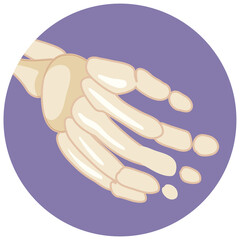 Hand bone in cartoon style