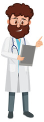 Obraz premium A male doctor cartoon character on white background