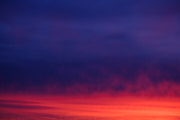 Fototapeta na wymiar red sunset glow in the sky. scarlet evening sky.
