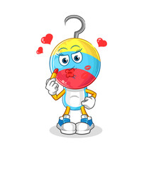 fishing bait head cartoon make up mascot. cartoon vector