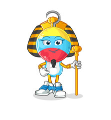 fishing bait head cartoon ancient egypt. cartoon mascot vector