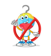 fishing bait head cartoon ban. cartoon vector mascot