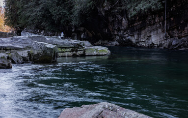 the river in the mountains