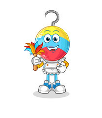 fishing bait head cartoon maid mascot. cartoon vector