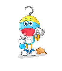 fishing bait head cartoon cleaner vector. cartoon character