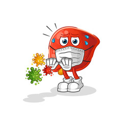 Obraz premium liver refuse viruses cartoon. cartoon mascot vector