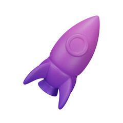 Fototapeta premium 3D render rocket isolated on white