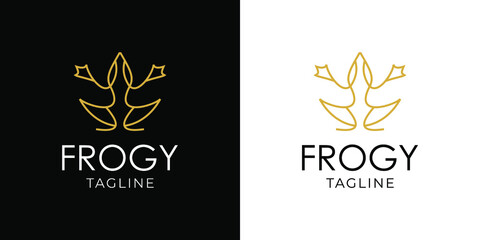 Frogy Amphibi Logo Monoline Style