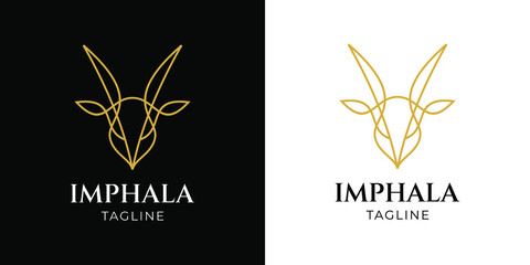 Imphala Deer Head Logo Monoline Style © sribudinar