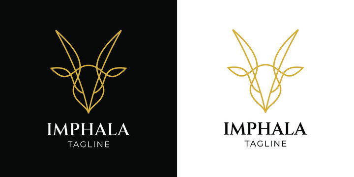 Imphala Deer Head Logo Monoline Style