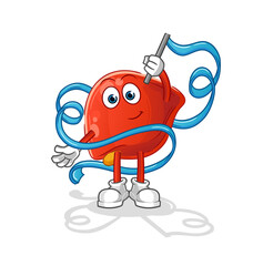 liver Rhythmic Gymnastics mascot. cartoon vector