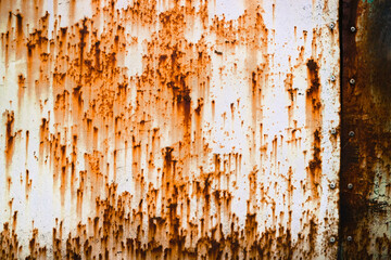 Fototapeta premium Rusted grunge metal, rust, oxidized steel texture. Industrial metal background texture.