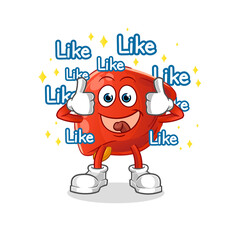liver give lots of likes. cartoon vector