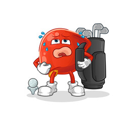 liver with golf equipment. cartoon mascot vector