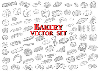 パンイラスト 線画 80 ベクター アイコン セット