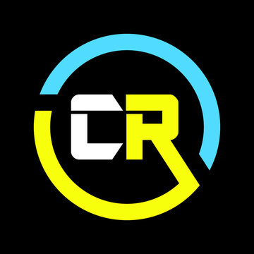 CR letter logo design on black background Initial Monogram Letter CR Logo Design Vector Template. Graphic Alphabet Symbol for Corporate Business Identity