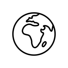 Black line icon for worlds