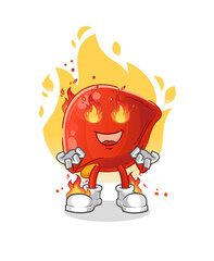 liver on fire mascot. cartoon vector