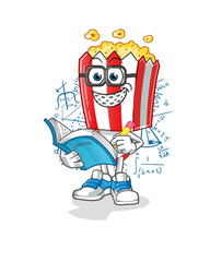 popcorn head cartoon geek. cartoon mascot vector