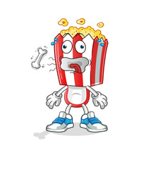 popcorn head cartoon burp mascot. cartoon vector