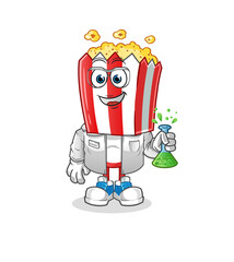 popcorn head cartoon scientist character. cartoon mascot vector