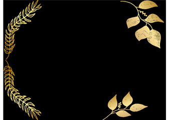 Floral frame borders design background with hand-drawn foliage line art, leaves elements decoration. Vector illustration for wedding invitation, greeting card, certificate and much more 