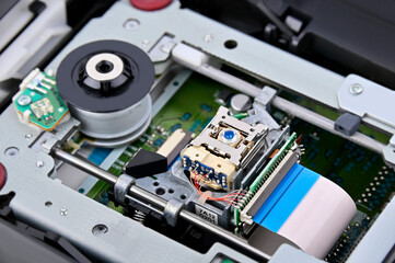 Inside DVD disk drive