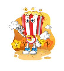 popcorn head cartoon in the autumn. cartoon mascot vector