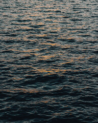 Sunset reflection in the ocean waves