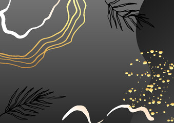 Floral abstract background with minimalist bohemian style. Vector illustration for banner, flier, wallpaper, decoration and much more