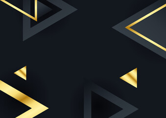 Black and gold abstract backgound with geometric elements 