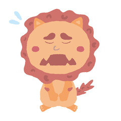 謝る沖縄のシーサー　イラスト素材