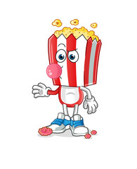 popcorn head cartoon chewing gum vector. cartoon character