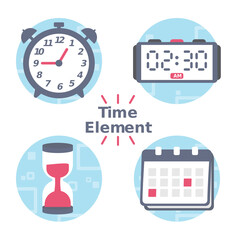 Icons set of Time Element